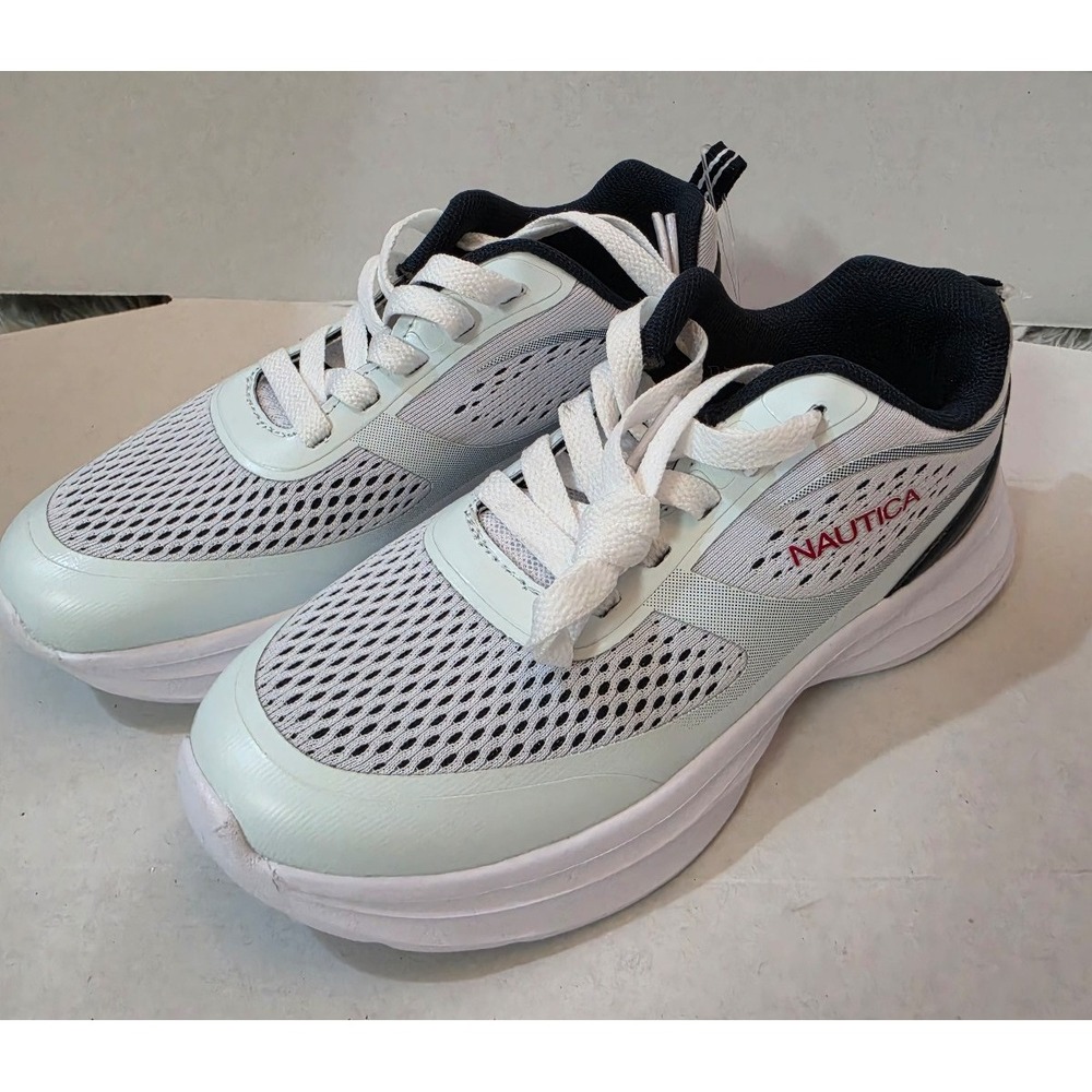 Nautica Kids Galey 2 Y Athletic Sneakers White Blue Mesh Youth Size 2 NWT